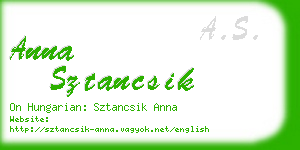 anna sztancsik business card